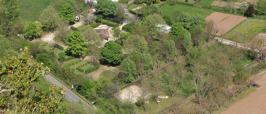 Aerial view of camping le Terriol in the Lot